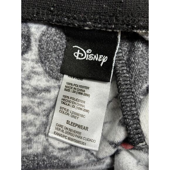 Disney Mickey Mouse Sleepwear Pants Womens Size 2X Black Gray Drawstring Comfy - Picture 3 of 8